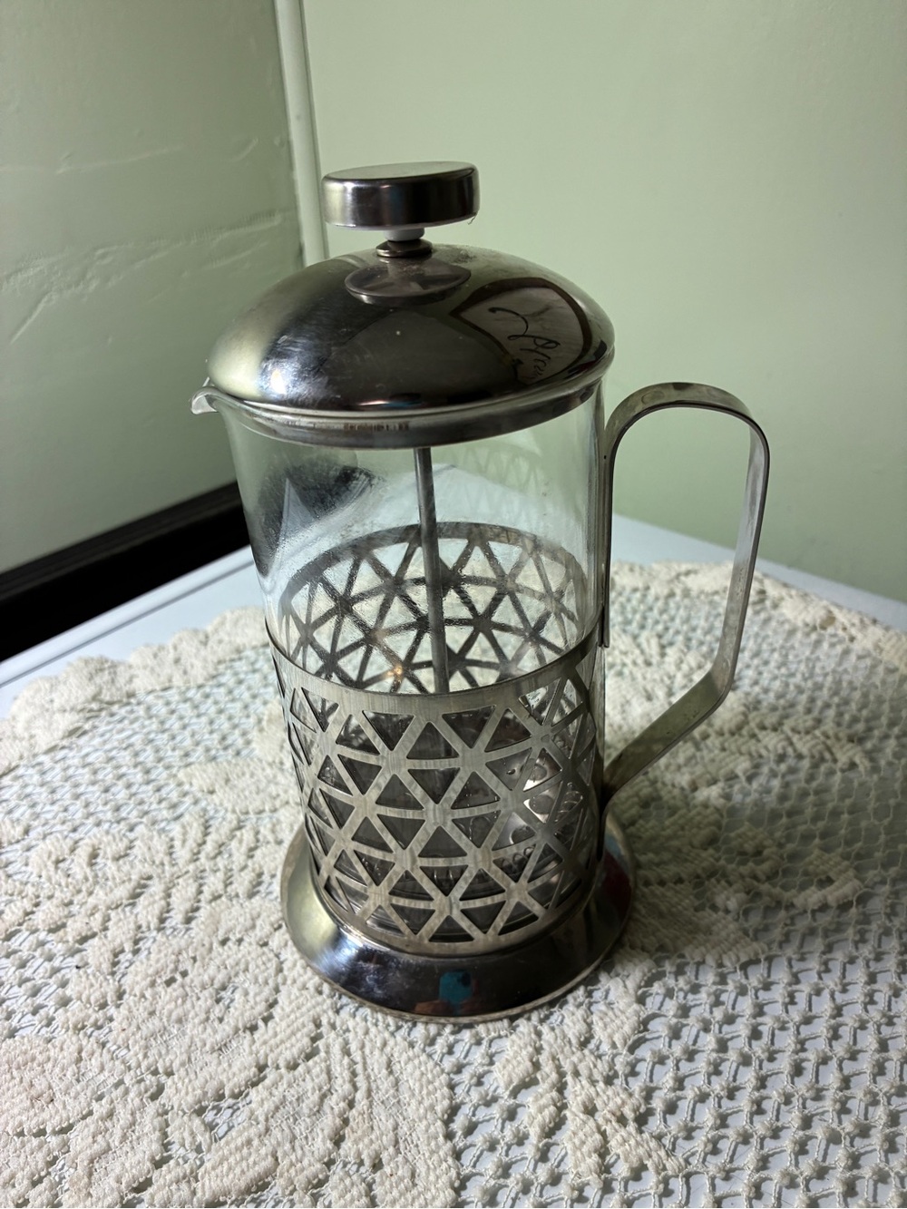 Silver Glass French Press Coffee Maker - Stainless Accent